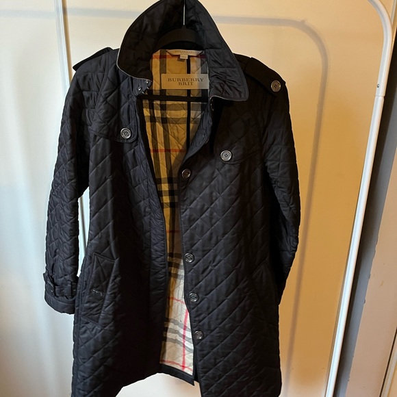 Burberry quilted trench coat in black - Picture 1 of 7